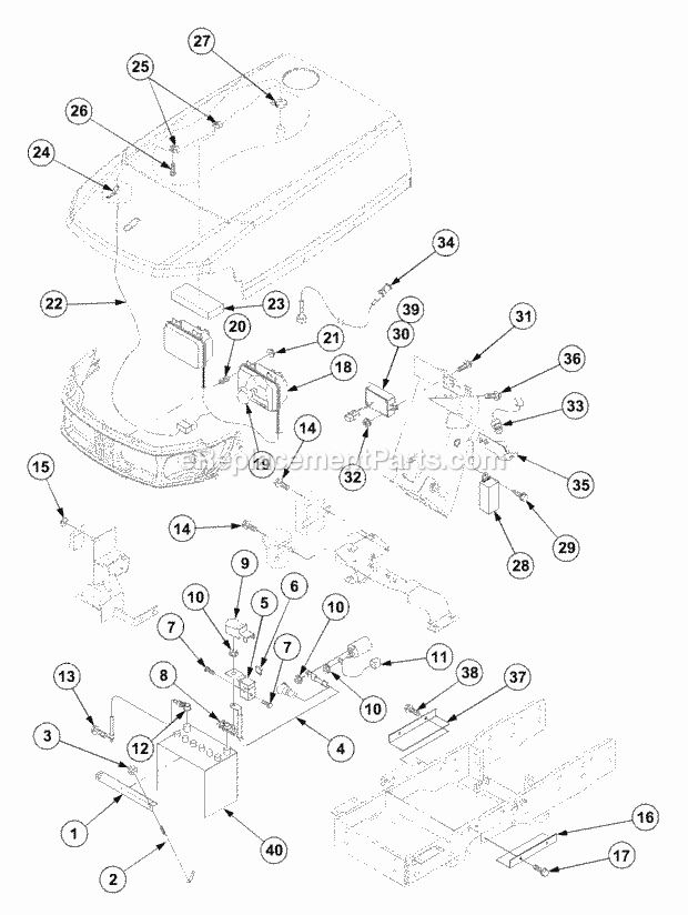 Electrical System (Part 2) Diagram and Parts List for 7532 54AF44G-710, 54AH44G-710, 54AN44G-710 Cub Cadet Lawn Tractor